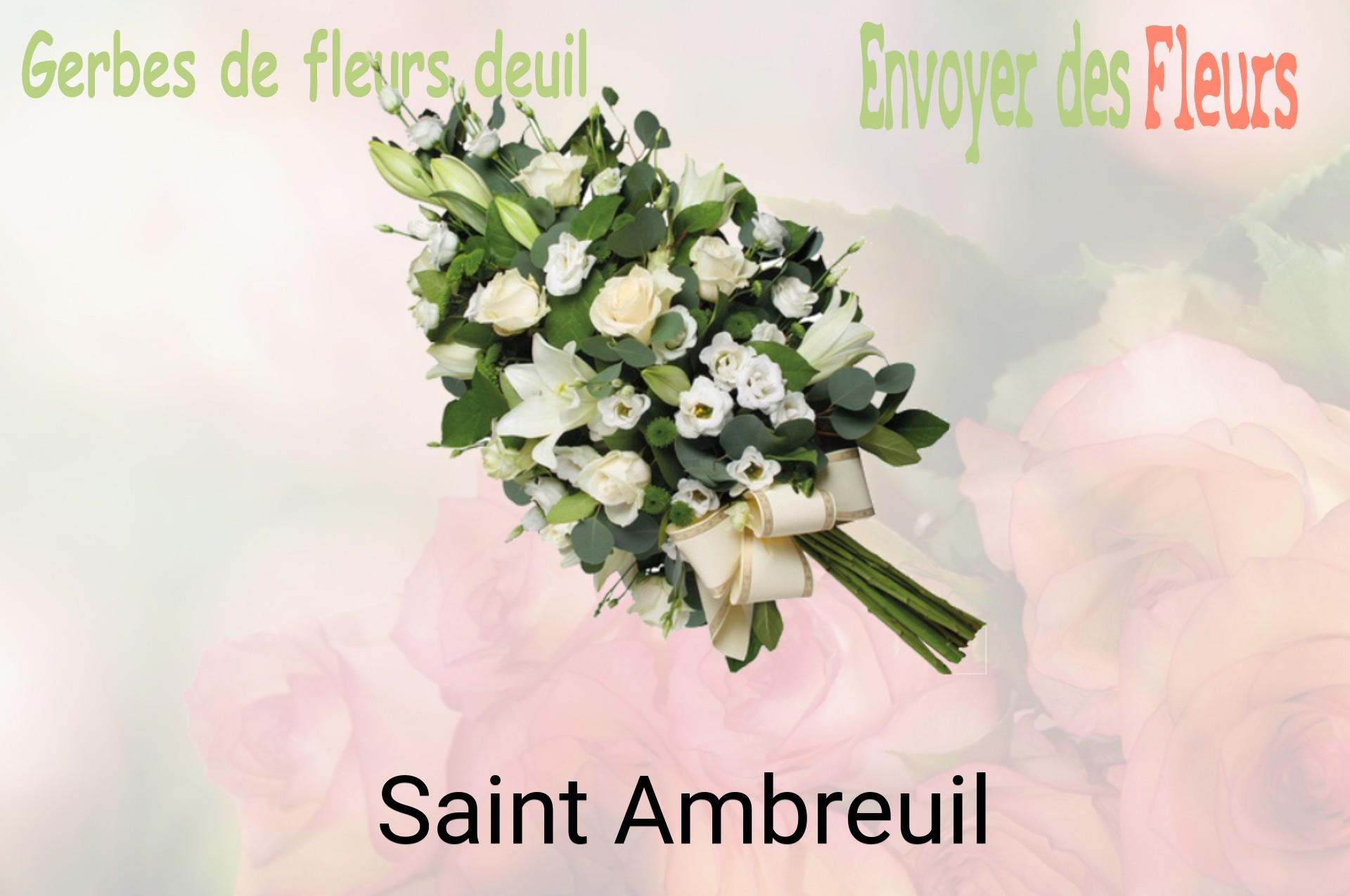 Gerbe de fleurs de deuil livrée à Saint-Ambreuil